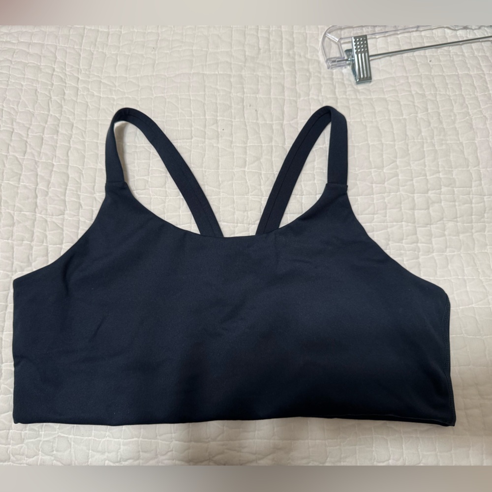 Girlfriend Collective navy sports bra